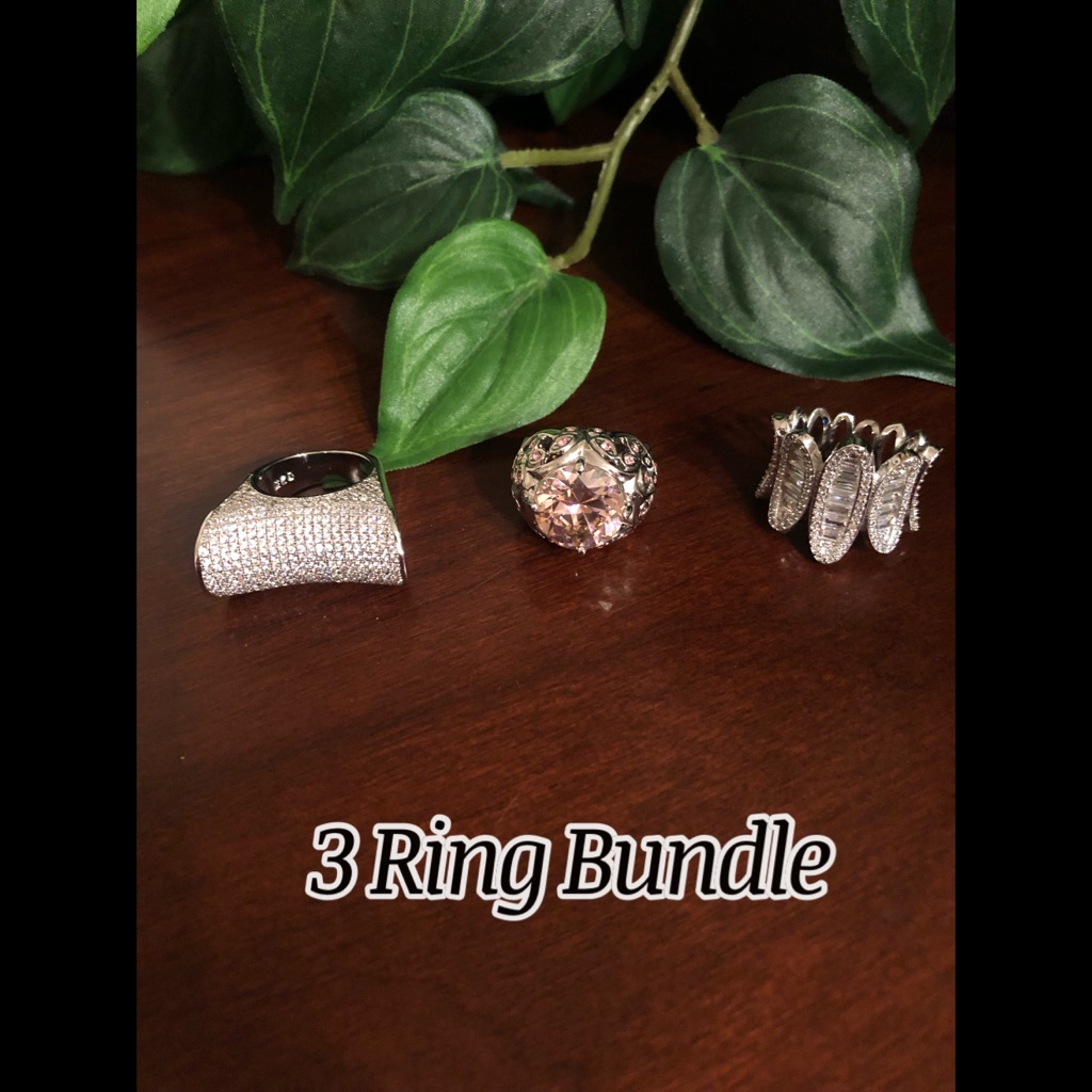 Silver Tone Ring Bundle